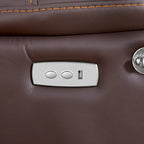 Fauteuil inclinable individuel en similicuir marron avec massage, chauffage et port USB