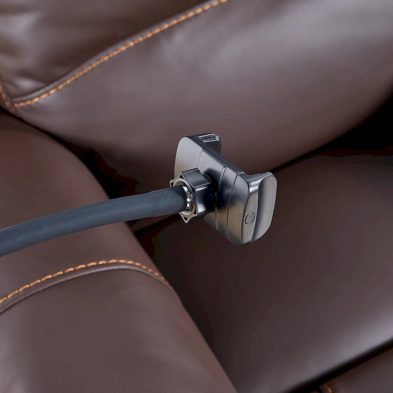 Fauteuil inclinable individuel en similicuir marron avec massage, chauffage et port USB