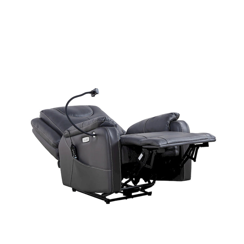 Fauteuil inclinable individuel en similicuir marron avec massage, chauffage et port USB