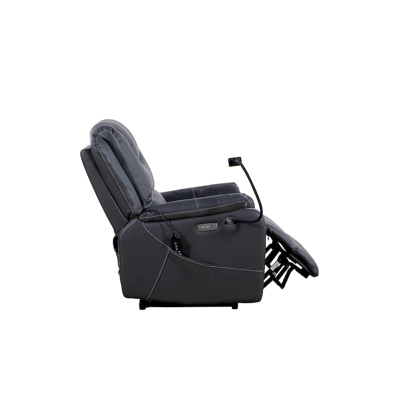 Fauteuil inclinable individuel en similicuir marron avec massage, chauffage et port USB