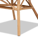 Chaise de salle à manger en rotin blanc et marron naturel, style bohème, 1 place