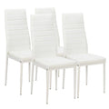 Chaises de salle à manger hautes en PU blanc/noir, lot de 4
