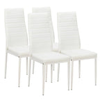 Chaises de salle à manger hautes en PU blanc/noir, lot de 4