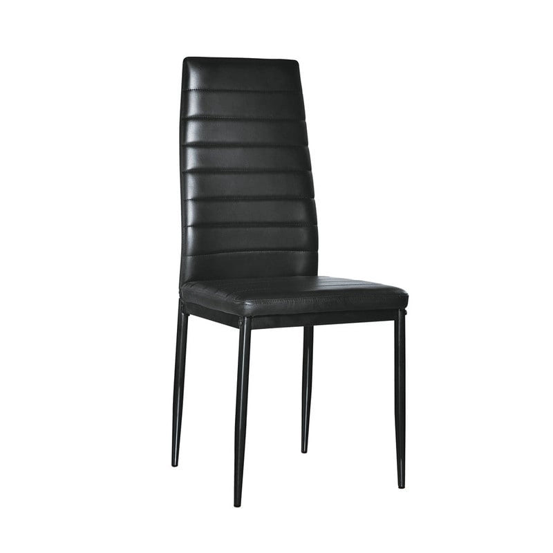 Chaises de salle à manger hautes en PU blanc/noir, lot de 4
