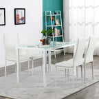 Chaises de salle à manger hautes en PU blanc/noir, lot de 4