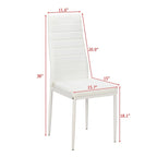 Chaises de salle à manger hautes en PU blanc/noir, lot de 4