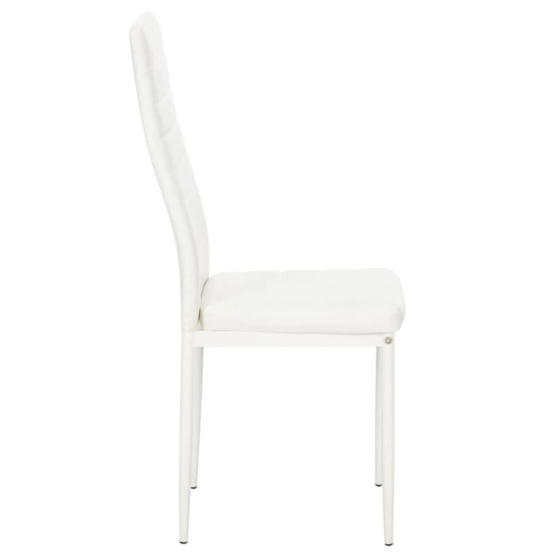 Chaises de salle à manger hautes en PU blanc/noir, lot de 4
