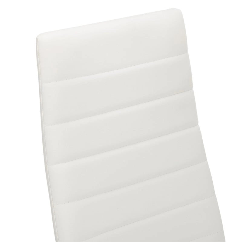 Chaises de salle à manger hautes en PU blanc/noir, lot de 4