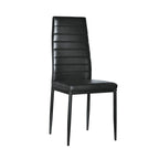 Chaises de salle à manger hautes en PU blanc/noir, lot de 4