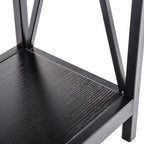Console étroite avec cadre en croix en fer – Noir/Gris