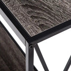 Console étroite avec cadre en croix en fer – Noir/Gris