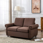 Merax Pull Out Sofa Bed Loveseat Sleeper with Twin Size Memory Mattress