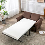 Canapé-lit convertible 2 places gris/marron avec matelas en mousse à mémoire de forme