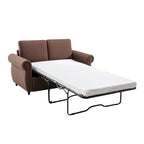Canapé-lit convertible 2 places gris/marron avec matelas en mousse à mémoire de forme