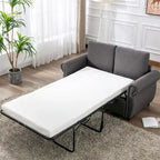 Canapé-lit convertible 2 places gris/marron avec matelas en mousse à mémoire de forme