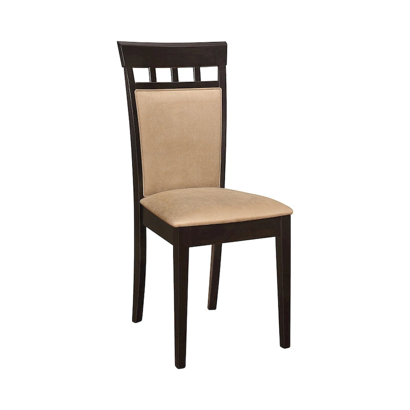 Chaise de salle à manger capitonnée beige et cappuccino, lot de 6