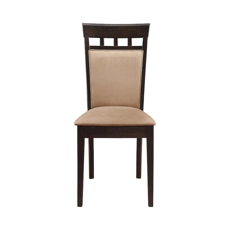 Chaise de salle à manger capitonnée beige et cappuccino, lot de 6