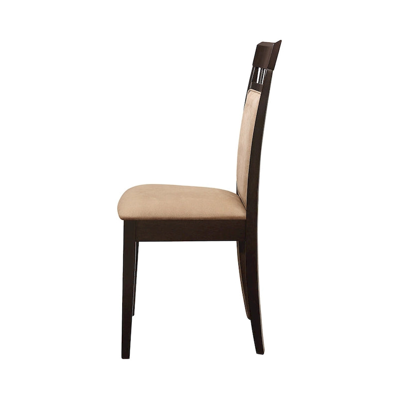 Chaise de salle à manger capitonnée beige et cappuccino, lot de 6