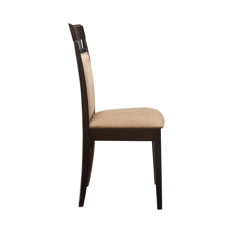 Chaise de salle à manger capitonnée beige et cappuccino, lot de 6