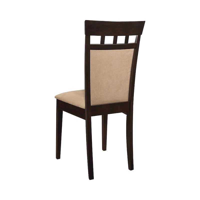 Chaise de salle à manger capitonnée beige et cappuccino, lot de 6