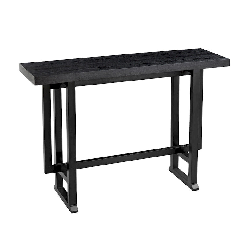 Table de bar ronde 2 personnes en bois naturel avec repose-pieds