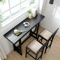 Table de bar ronde 2 personnes en bois naturel avec repose-pieds