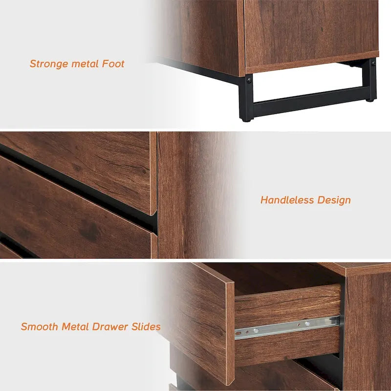 Meuble TV et armoire de rangement modernes marron avec tiroirs