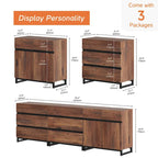Meuble TV et armoire de rangement modernes marron avec tiroirs