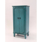 Armoire à bijoux turquoise peinte à la main – Monobloc, autoportante