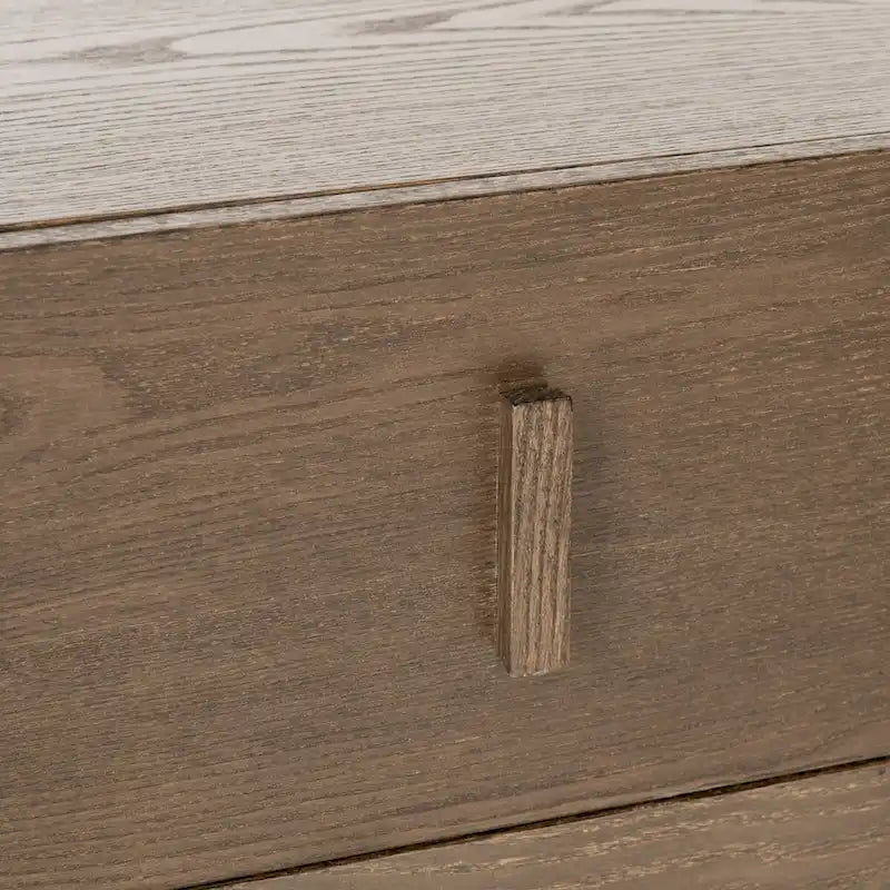 Meuble de rangement 2 tiroirs marron foncé/gris avec cadre noir