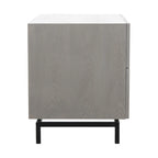 Meuble de rangement 2 tiroirs marron foncé/gris avec cadre noir