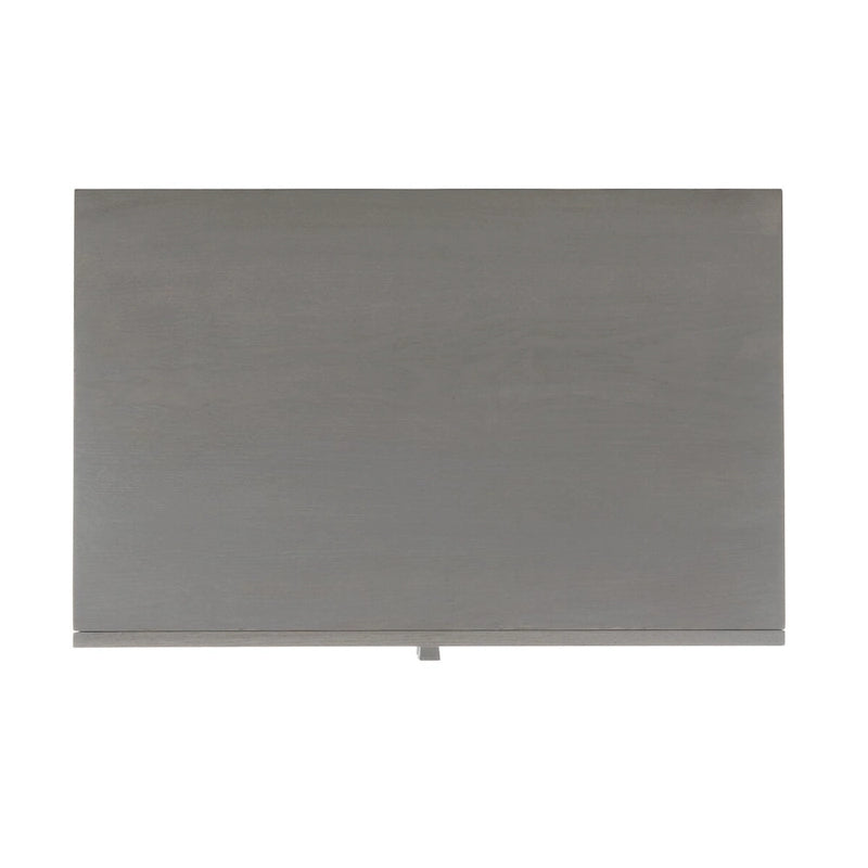 Meuble de rangement 2 tiroirs marron foncé/gris avec cadre noir