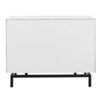 Meuble de rangement 2 tiroirs marron foncé/gris avec cadre noir
