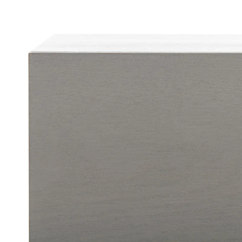 Meuble de rangement 2 tiroirs marron foncé/gris avec cadre noir