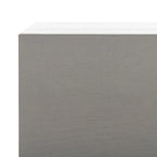 Meuble de rangement 2 tiroirs marron foncé/gris avec cadre noir