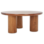 Table basse trépied ronde naturelle, 2-4 places | 101,6 cm L × 101,6 cm P × 45,7 cm H