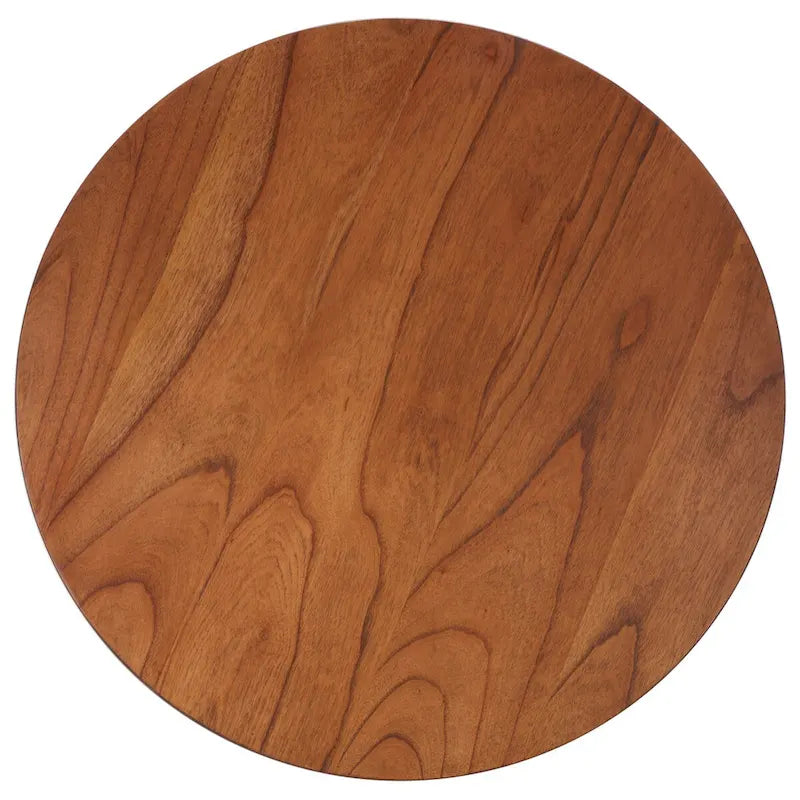 Table basse trépied ronde naturelle, 2-4 places | 101,6 cm L × 101,6 cm P × 45,7 cm H