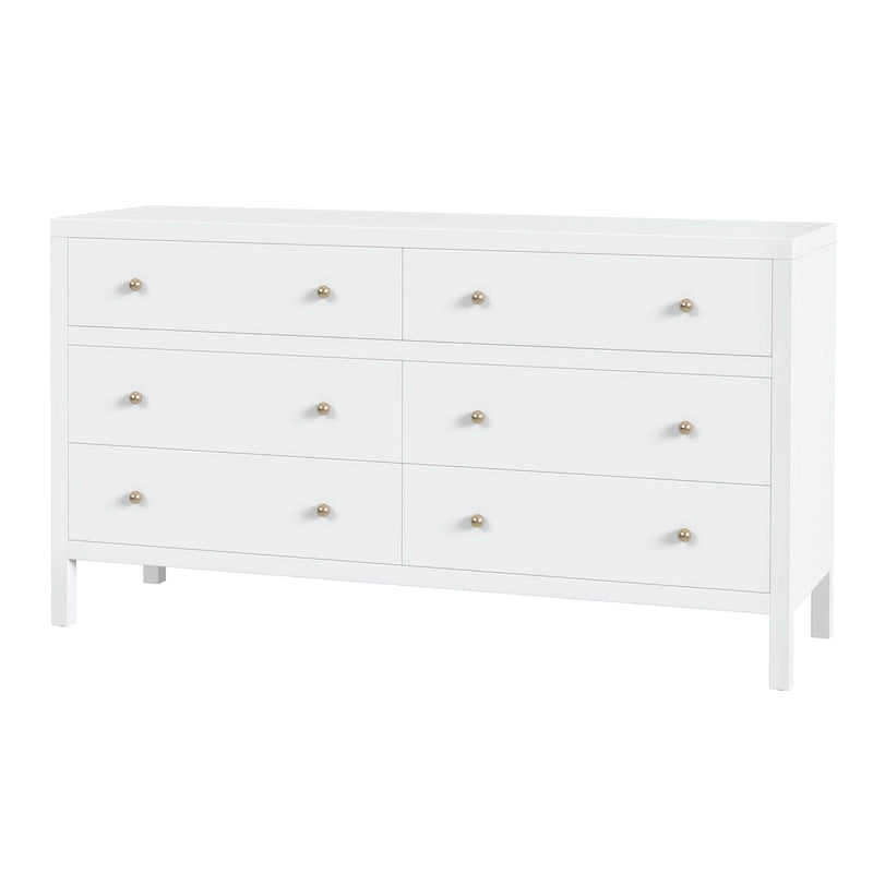 Commode large à 6 tiroirs multicolore, style antique rustique, à usage unique