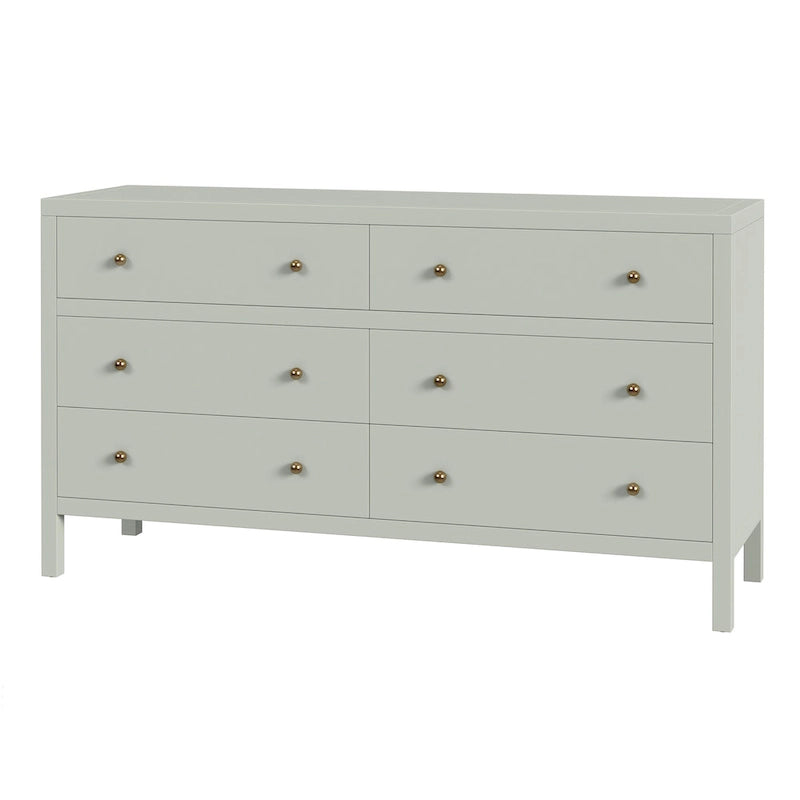 Commode large à 6 tiroirs multicolore, style antique rustique, à usage unique