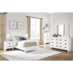 Commode blanche à 6 tiroirs, 1 personne