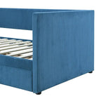 Lit de repos jumeau en velours côtelé rose/bleu/gris/beige avec 2 tiroirs, pour 1 personne
