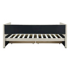 Lit de repos jumeau en velours côtelé rose/bleu/gris/beige avec 2 tiroirs, pour 1 personne