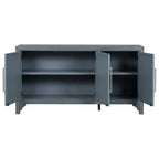 Buffet 3 portes 60 po, bleu marine/gris, placage de pin, MDF
