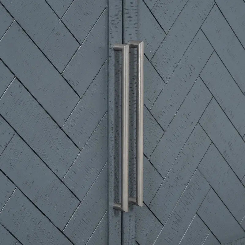Buffet 3 portes 60 po, bleu marine/gris, placage de pin, MDF