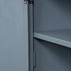 Buffet 3 portes 60 po, bleu marine/gris, placage de pin, MDF