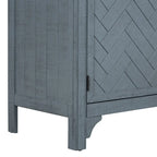 Buffet 3 portes 60 po, bleu marine/gris, placage de pin, MDF