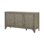 Buffet 3 portes 60 po, bleu marine/gris, placage de pin, MDF