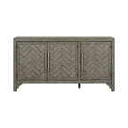 Buffet 3 portes 60 po, bleu marine/gris, placage de pin, MDF