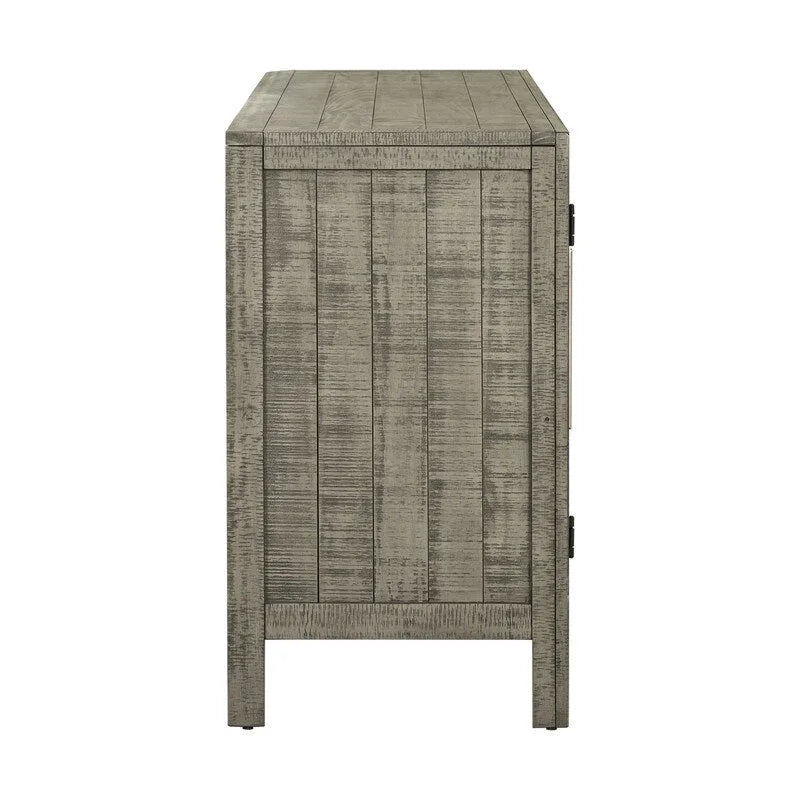 Buffet 3 portes 60 po, bleu marine/gris, placage de pin, MDF