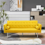 Canapé futon convertible 2 places en lin gris